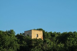 Sorbenturm in Eilenburg von der Schlossaue gesehen